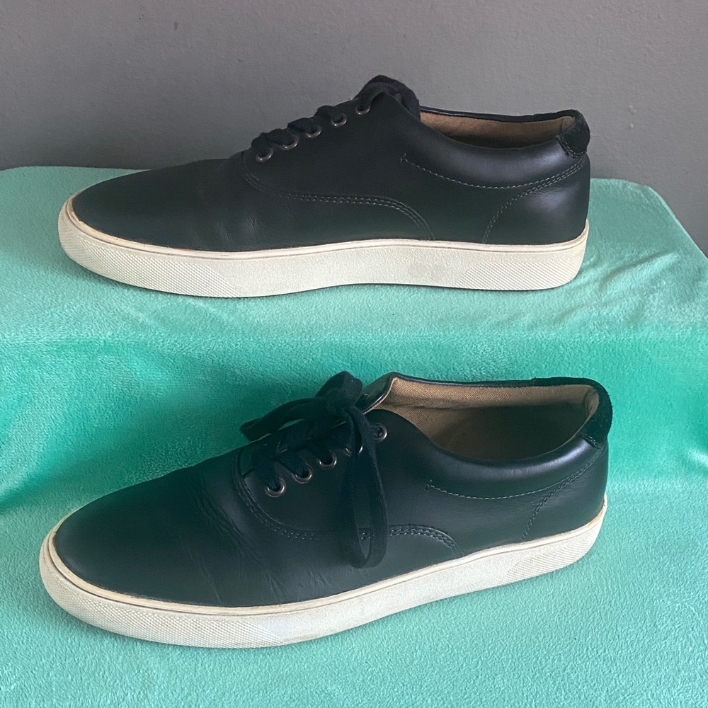 Aldo Black Leather Men's Sneakers - Picture 2 of 8